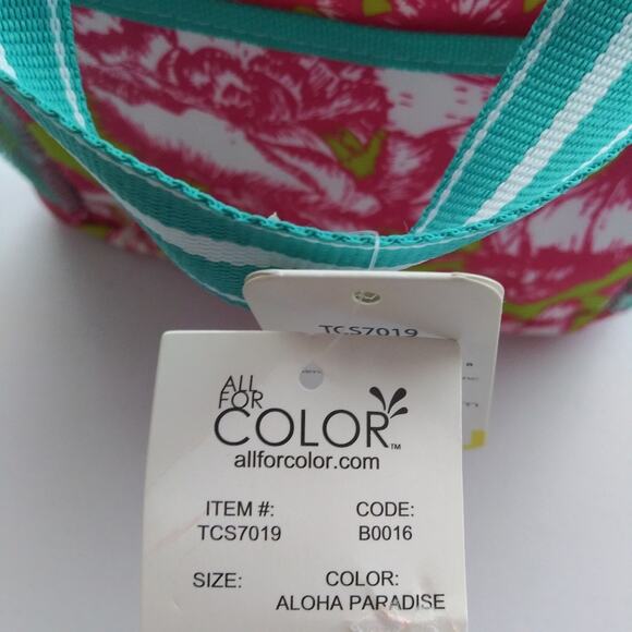 ALL FOR COLOR CADDY Aloha Paradise Lunch Tote Storage - Picture 6 of 12